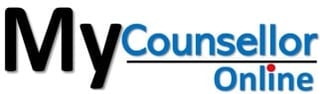 MyCounsellor Online logo with black and blue text